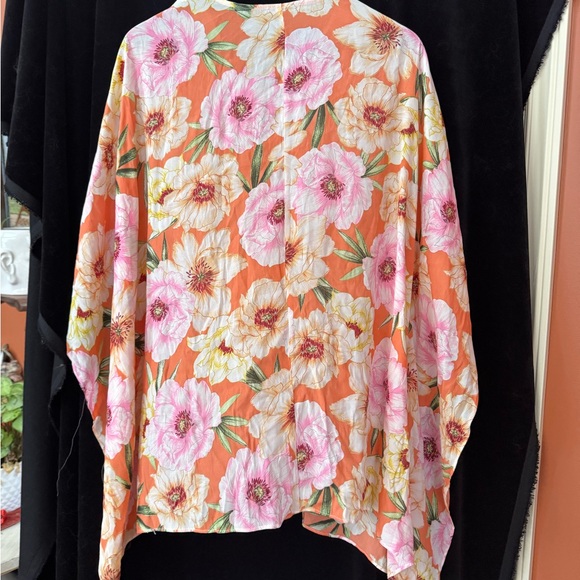 Floral Lace-Up Women's Beach Coverup - Picture 2 of 3